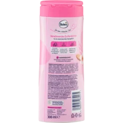 Balea Almond Blossom & Magnolia Cream Shower Gel, 300 ml Back of Balea Almond Blossom & Magnolia Cream Shower Gel 300 ml showing ingredients and product information