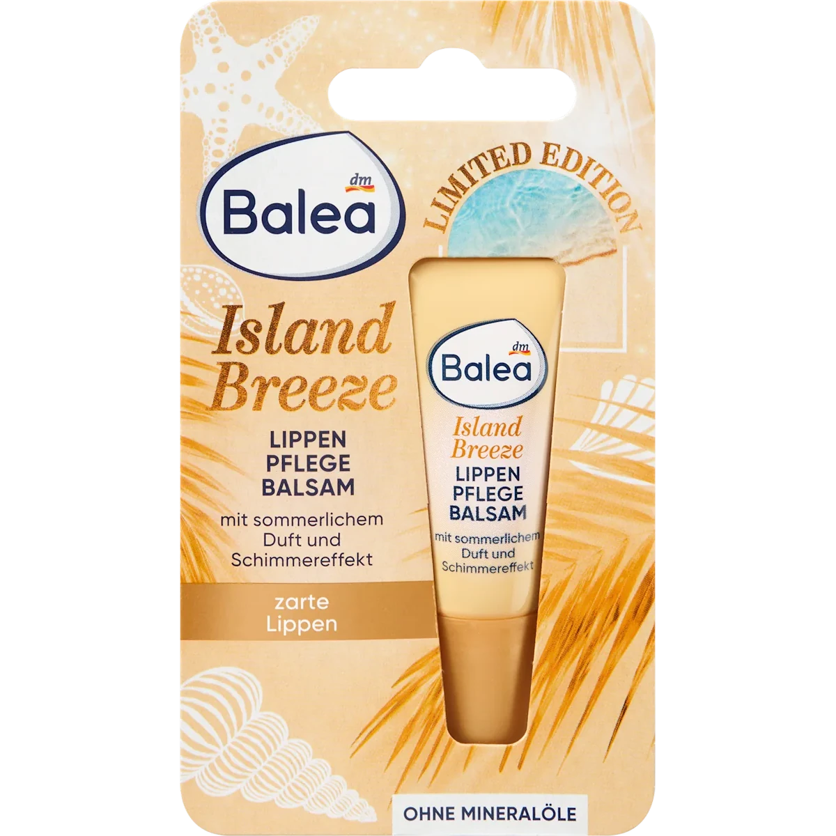 Balea Island Breeze Lip Balm 10 ml (Limited Edition) Balea Island Breeze Shimmer Lip Balm 10 ml with avocado oil, jojoba oil and shea butter
