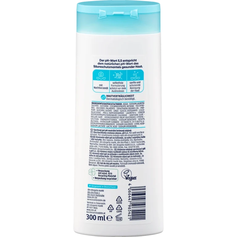 Balea med pH-Neutral Cream-Oil Shower Gel 300 ml back view