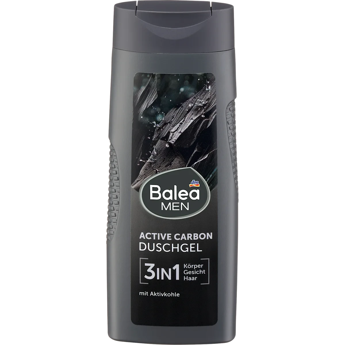 Balea MEN Active Carbon 3-in-1 Shower Gel, 300 ml Balea MEN Active Carbon 3-in-1 Shower Gel 300 ml with activated charcoal for body, face and hair