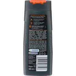 Back of Balea MEN Deep Sensation 4-in-1 Shower Gel 300 ml showing ingredients and product information