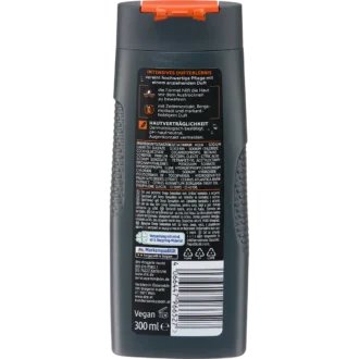 Back of Balea MEN Deep Sensation 4-in-1 Shower Gel 300 ml showing ingredients and product information