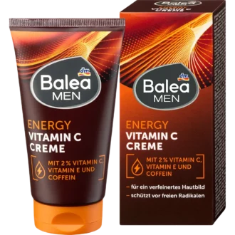 Balea MEN Energy Vitamin C Face Cream, 75 ml Balea MEN Energy Vitamin C Face Cream 75 ml with niacinamide and caffeine for fresh-looking skin