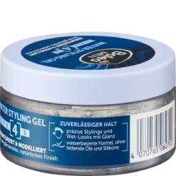 Balea MEN Water Styling Gel, 100 ml Balea MEN Water Styling Gel, 100 ml – back packaging with product information