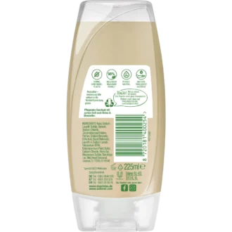 Back of duschdas Care Coconut & Shea Butter Shower Gel 225 ml showing ingredients and product information