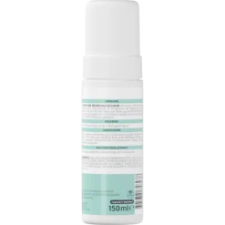 Back of ISANA Pure Cleansing Foam 150 ml showing ingredients and product information