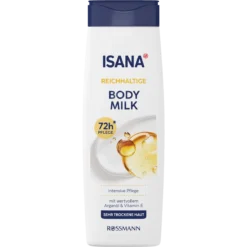 ISANA Rich Body Milk 400 ml with shea butter and vitamin E for dry skin