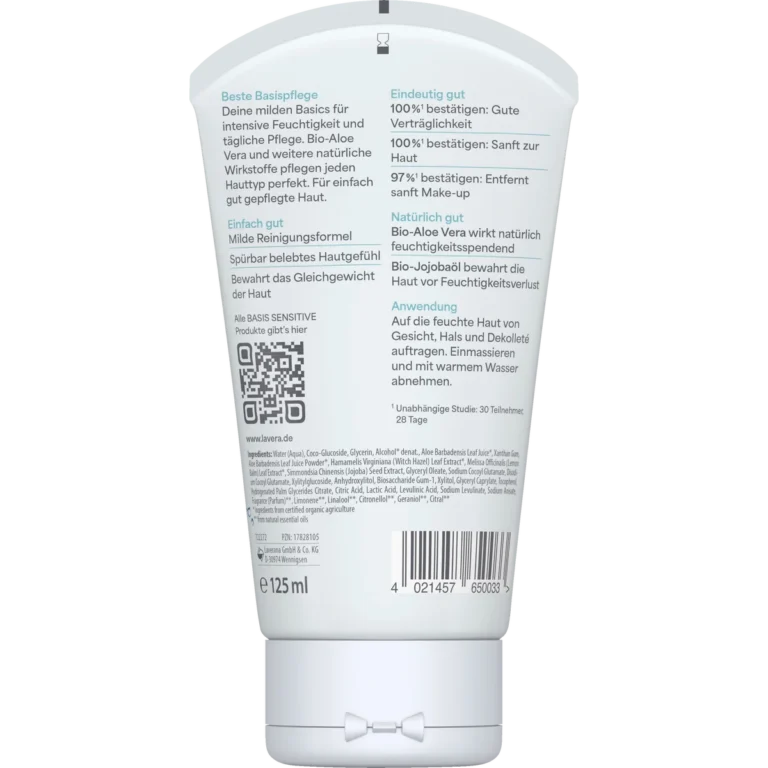 Lavera Basis Sensitive Cleansing Gel 125 ml back