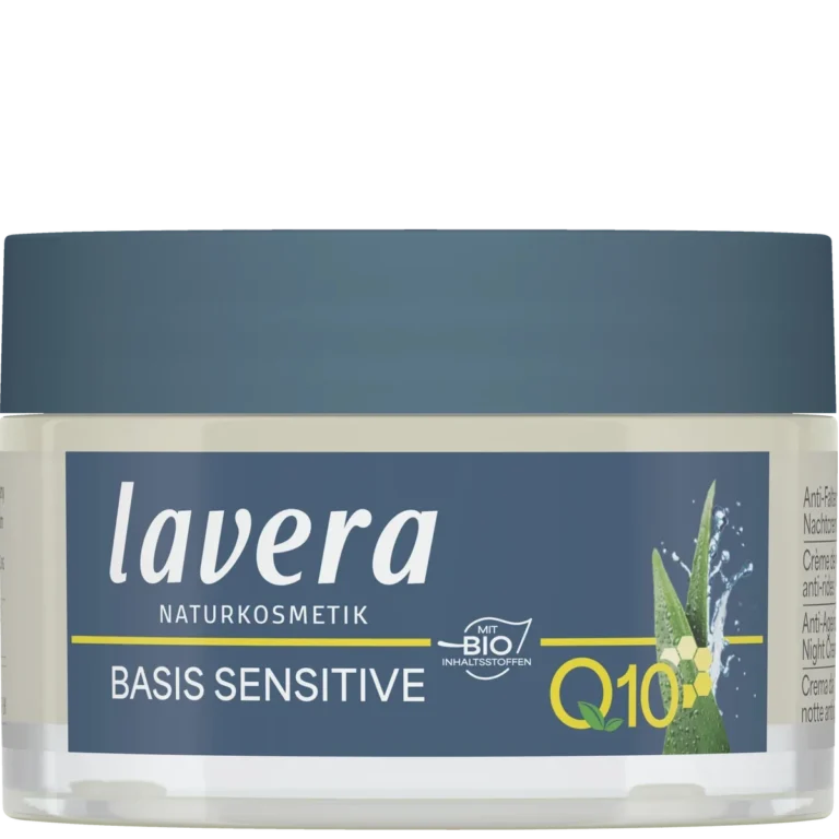 Lavera Basis Sensitive Q10 Anti-Wrinkle Night Cream, 50 ml Lavera Q10 Anti-Wrinkle Night Cream with organic jojoba and shea butter can