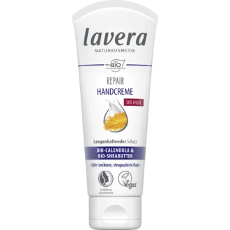 Lavera Repair Hand Cream, 75 ml lavera Repair Hand Cream with organic calendula and shea butter 75 ml front packaging