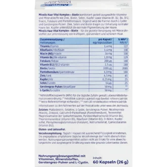 Mivolis Hair Vital Complex + Biotin ingredients and nutrition information