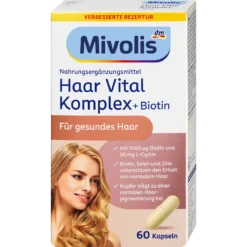Mivolis Hair Vital Complex + Biotin 60 capsules for nutritional hair support