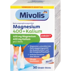 Mivolis Magnesium 400 + Potassium Direct Sticks, 30 sticks