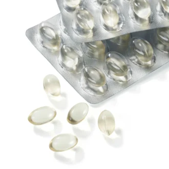 Mivolis Omega-3 Algae Oil Capsules back with nutrition facts, detail
