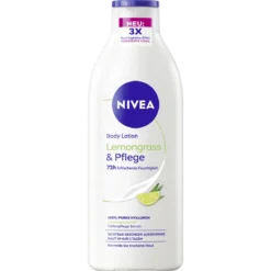 NIVEA Lemongrass & Care Body Lotion 400 ml with hyaluronic acid for normal to dry skin