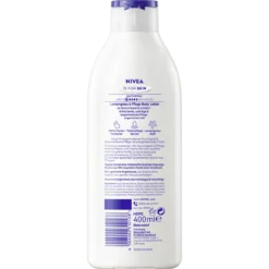 Nivea Lemongrass & Care Body Lotion, 400ml Back of NIVEA Lemongrass & Care Body Lotion 400 ml showing ingredients and product information