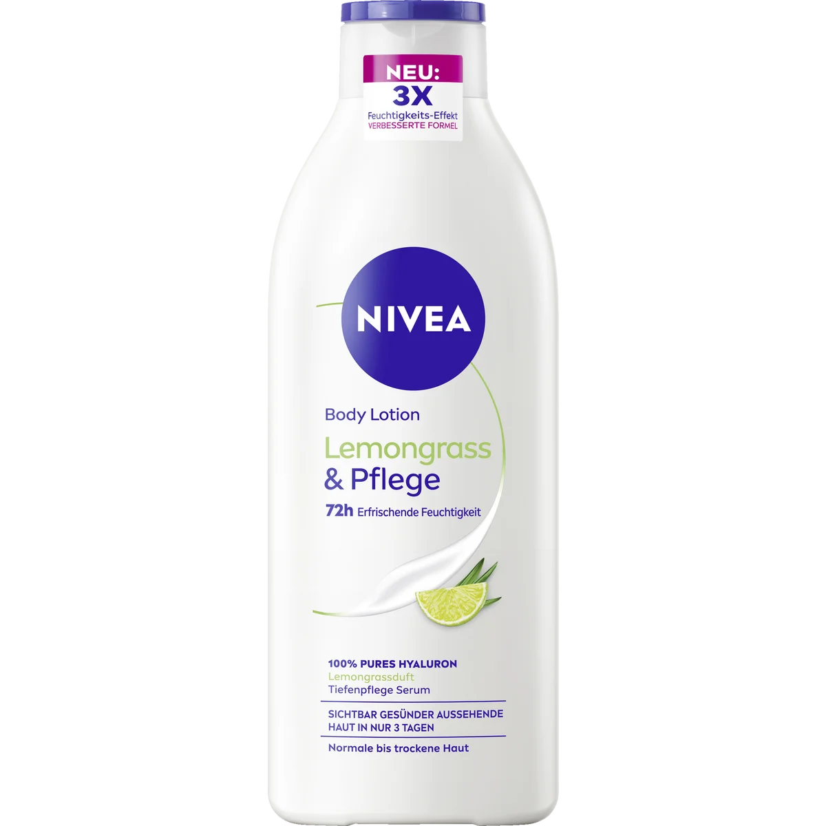 Nivea Lemongrass & Care Body Lotion, 400ml NIVEA Lemongrass & Care Body Lotion 400 ml with hyaluronic acid for normal to dry skin