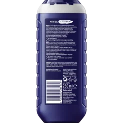 Back of NIVEA MEN Fresh Sport 5-in-1 Shower Gel 250 ml showing ingredients and product information