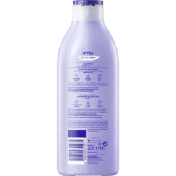 NIVEA Pampering Soft Milk Body Lotion 400 ml Back of NIVEA Pampering Soft Body Milk 400 ml showing ingredients and product information