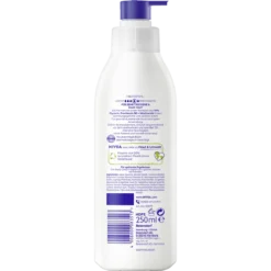 NIVEA Repair & Care Body Lotion 250 ml Back of NIVEA Repair & Care Body Lotion 250 ml showing ingredients and product information
