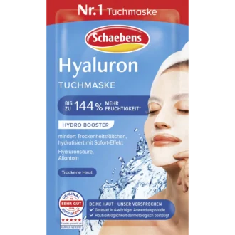 Schaebens Hyaluronic Acid Sheet Mask with niacinamide for dry and dehydrated skin