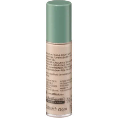 Back packaging of alverde 12h Perfect Me Concealer 10, 10 ml, with product information