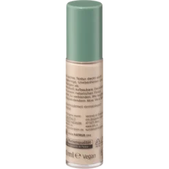 Back of alverde 12h Perfect Me Concealer 20, 10 ml, showing product packaging information