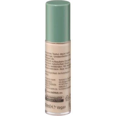 Back of alverde 12h Perfect Me Concealer 20, 10 ml, showing product packaging information