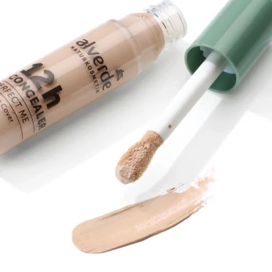 alverde Perfect Me Concealer shade 30 detail highlighting aloe vera and up to 12-hour coverage