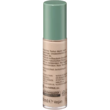 Back of alverde 12h Perfect Me Concealer 40, 10 ml, showing packaging and product information