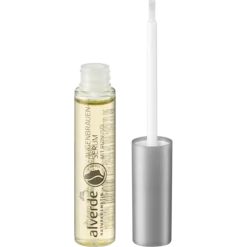 alverde Castor Oil Eyebrow Serum 9 ml front packaging with organic castor oil and NATRUE certification
