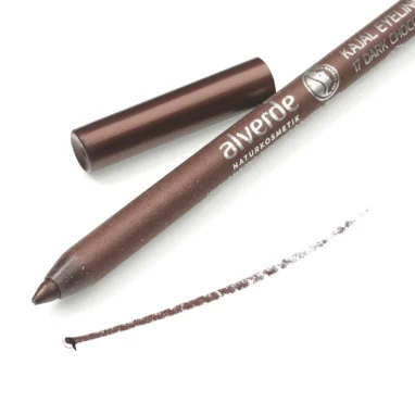 Close-up of alverde Kajal Eyeliner 17 Dark Chocolate showing its dark brown pencil tip