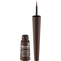 alverde Liquid Eyeliner 20 Brown 2.5 ml front packaging, matte brown eye makeup