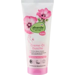 alverde Mama Cream Oil Shower Gel with organic mallow extract, 200 ml