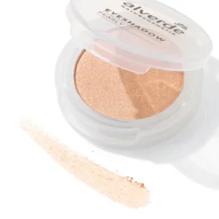 Open alverde Mono Pearly Eyeshadow compact showing golden shade 02 Nude Gold