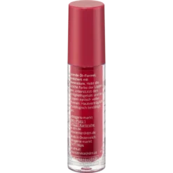 alverde Pomegranate Lip Oil with Hyaluronic Acid, 3.9 ml Back of alverde Pomegranate Lip Oil 3.9 ml packaging showing ingredients and product information