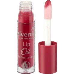 alverde Pomegranate Lip Oil with organic pomegranate seed oil and hyaluronic acid, 3.9 ml