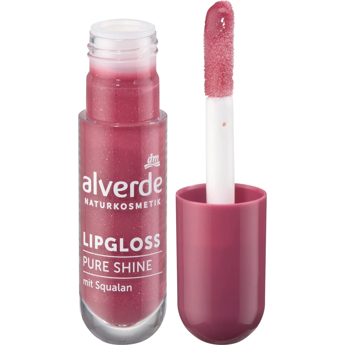 alverde Pure Shine Lip Gloss 40 Glossy Berry, 5 ml alverde Pure Shine Lip Gloss 40 Glossy Berry, shimmering berry-toned lip gloss with squalane, 5 ml