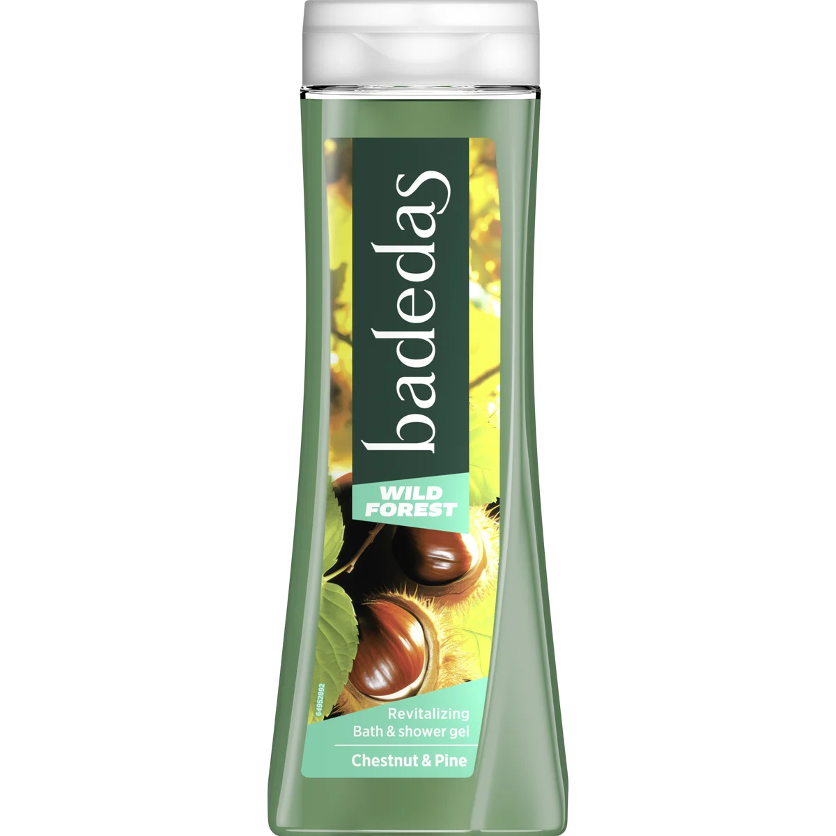 Badedas Wild Forest Bath & Shower Gel, 600 ml Badedas Wild Forest Bath & Shower Gel 600 ml bottle with chestnut and pine-inspired fragrance