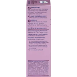 Balea Beauty Longevity Night Cream, 50 ml Side of Balea Beauty Longevity Night Cream packaging showing ingredients, directions and vitamin A warning