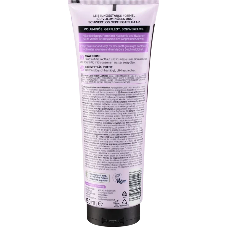 Balea Professional Hydra Volume Shampoo 250 ml ingredients and directions for fine hair with dry ends