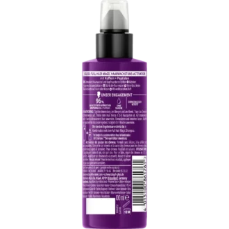 Gliss Hair Growth Activator 100 ml back with ingredients and scalp application instructions
