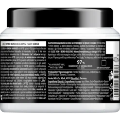 Back label of Gliss Total Repair 4-in-1 Hair Mask showing ingredients and application directions