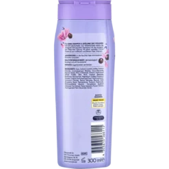 Back of ISANA 2-in-1 Volume Shampoo and Conditioner 300 ml showing ingredients and product information