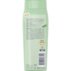 Back of ISANA Herbal Shampoo 300 ml showing ingredients and product information