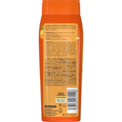 Back of ISANA Oil Repair Shampoo with Marula Oil 300 ml showing ingredients and product information