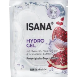 Front of ISANA Pomegranate Hydrogel Eye Pads packaging
