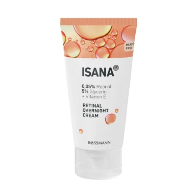 ISANA Retinal Overnight Cream anti-aging facial moisturizer with retinal and shea butter
