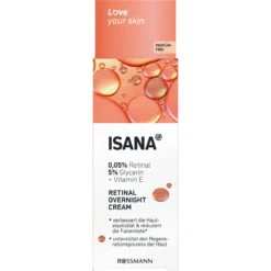 ISANA Retinal Overnight Cream 50 ml with 0.05% retinal, glycerin and vitamin E