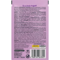 ISANA Retinol Power Sheet Mask, 1 Mask ISANA Retinol Power Sheet Mask – back of packaging